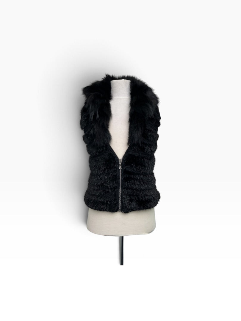 Pelzgilet YSL schwarz, S