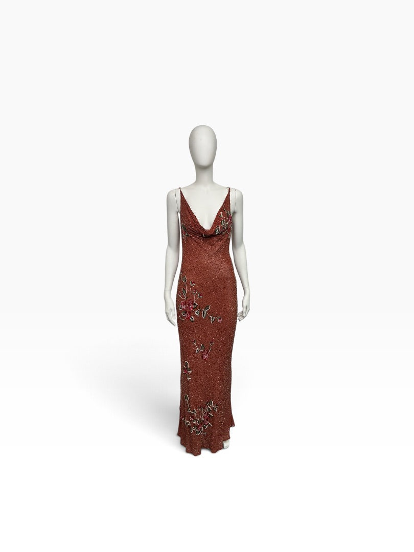 Abendkleid  terracotta, S