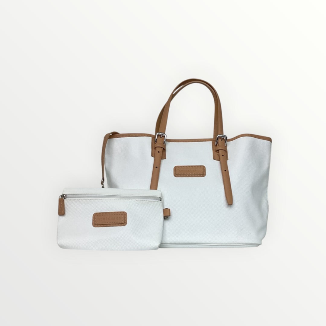 Schultertasche Longchamp weiss